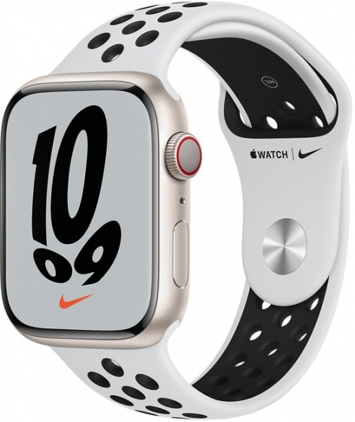 Apple Watch Nike Series 7 Cellular 45mm Yıldız Işığı Alüminyum Kasa ve Nike Spor Kordon Akıllı Saat (MKL43TU/A)