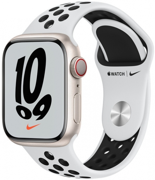 Apple Watch Nike Series 7 Cellular 41mm Yıldız Işığı Alüminyum Kasa ve Nike Spor Kordon Akıllı Saat (MKJ33TU/A)