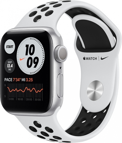 Apple Watch Nike Series 6 (40mm) Gümüş Rengi Alüminyum Kasa ve Nike Spor Kordon Akıllı Saat