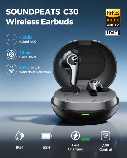 Soundpeats C30 Tam Kablosuz Kulaklık — ürün görseli 8
