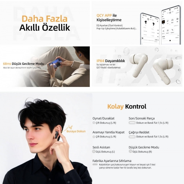 QCY Buds T43 Tam Kablosuz Kulaklık — ürün görseli 4