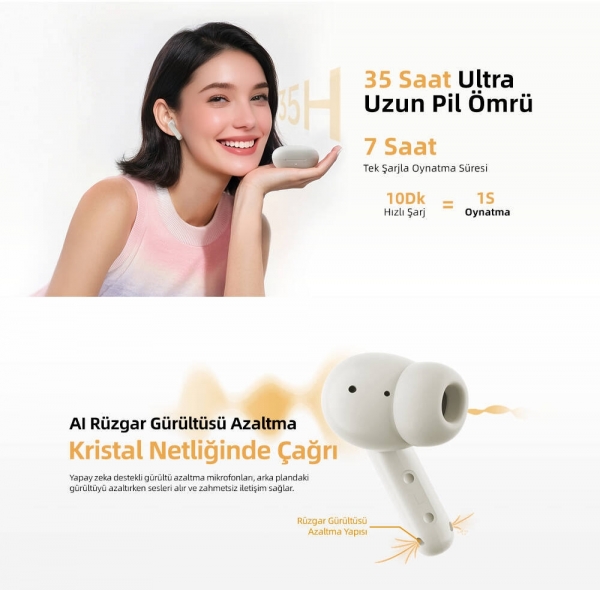QCY Buds T43 Tam Kablosuz Kulaklık — ürün görseli 3
