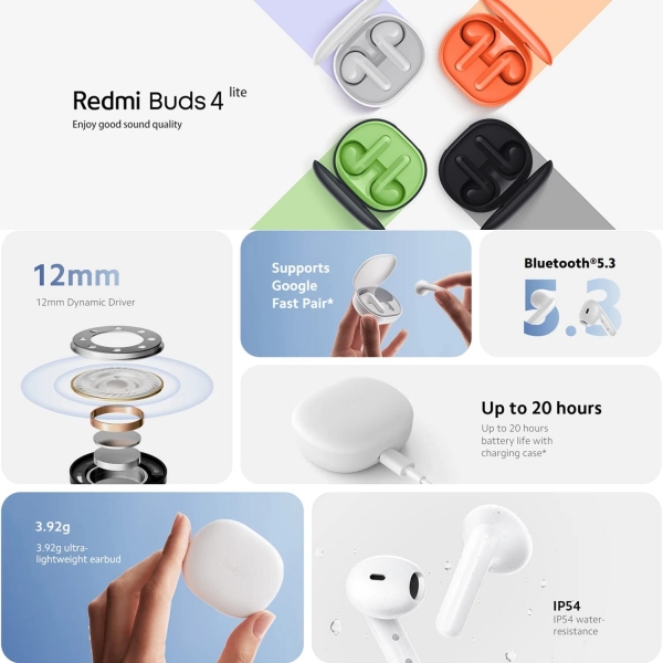 Xiaomi Redmi Buds 4 Lite Tam Kablosuz Kulaklık (M2231E1) — ürün görseli 4