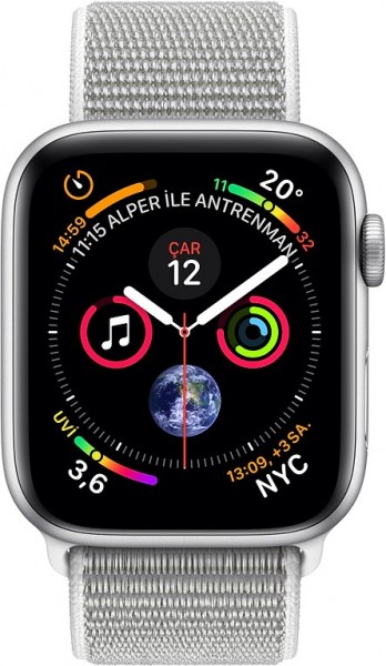 Apple Watch Series 4 (40 mm) Gümüş Rengi Alüminyum Kasa ve Deniz Kabuğu Spor Loop Akıllı Saat — ürün görseli 2