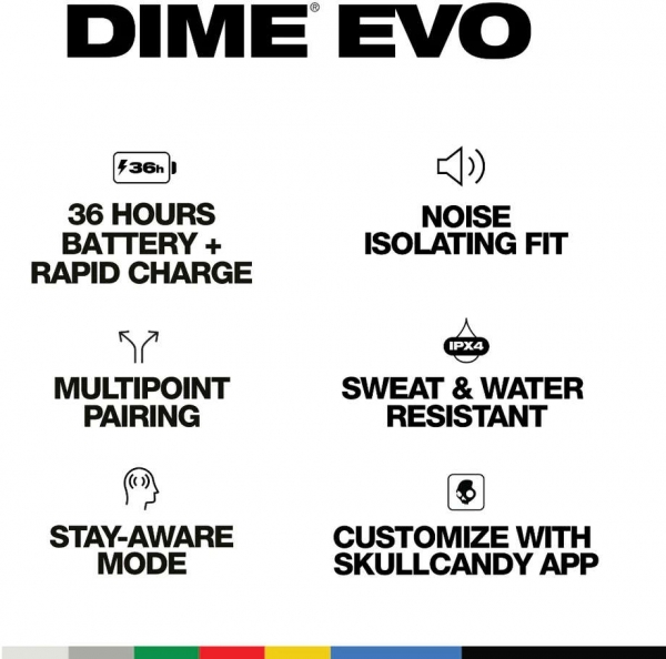 Skullcandy Dime Evo Tam Kablosuz Kulaklık (S2DTW-S740) — ürün görseli 4