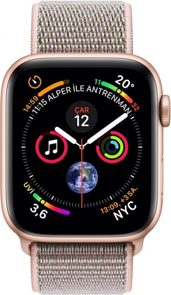 Apple Watch Series 4 (44 mm) Altın Rengi Alüminyum Kasa ve Kum Pembesi Spor Loop Akıllı Saat — ürün görseli 2