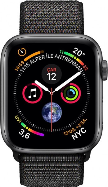Apple Watch Series 4 (40 mm) Uzay Grisi Alüminyum Kasa ve Siyah Spor Loop Akıllı Saat — ürün görseli 2