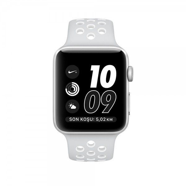 Apple Watch Nike+ Series 2 (38 mm) Gümüş Rengi Alüminyum Kasa ve Saf Platin/Beyaz Nike Spor Kordon Akıllı Saat — ürün görseli 3
