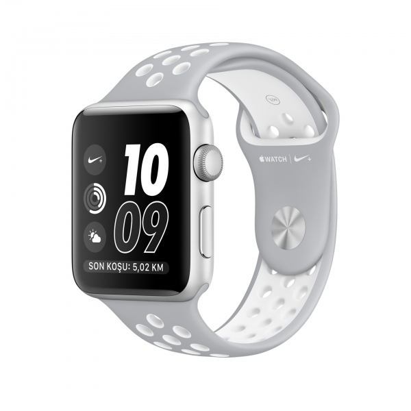 Apple Watch Nike+ Series 2 (42 mm) Gümüş Rengi Alüminyum Kasa ve Saf Platin/Beyaz Nike Spor Kordon Akıllı Saat — ürün görseli 5