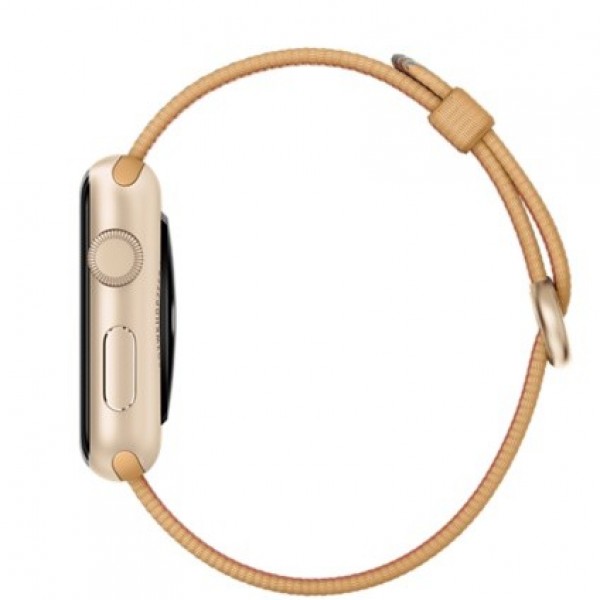 Apple Watch Sport (42 mm) Altın Rengi Alüminyum Kasa ve Naylon Örme Kırmızı/Altın Kordon Akıllı Saat — ürün görseli 4