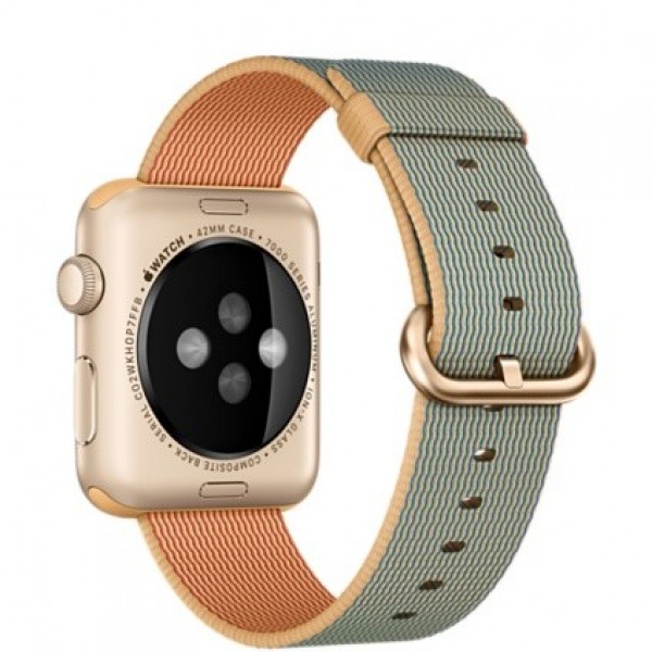 Apple Watch Sport (42 mm) Altın Rengi Alüminyum Kasa ve Naylon Örme Kırmızı/Altın Kordon Akıllı Saat — ürün görseli 2