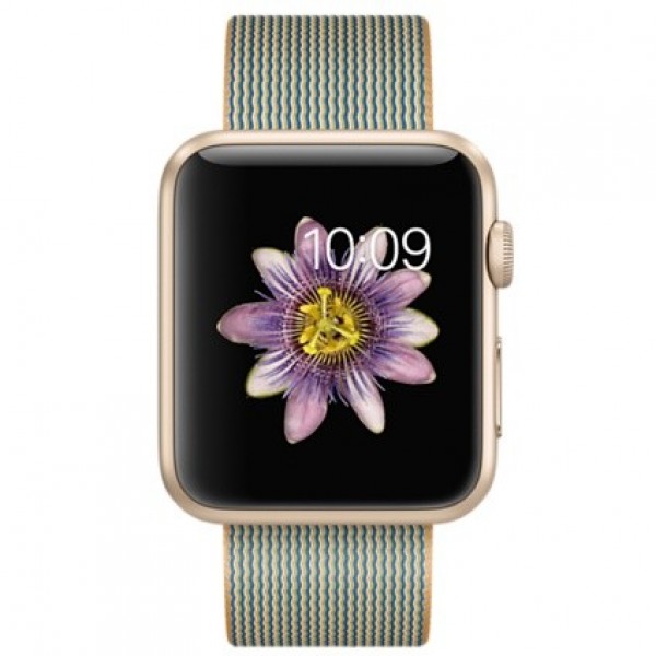 Apple Watch Sport (42 mm) Altın Rengi Alüminyum Kasa ve Naylon Örme Kırmızı/Altın Kordon Akıllı Saat — ürün görseli 3