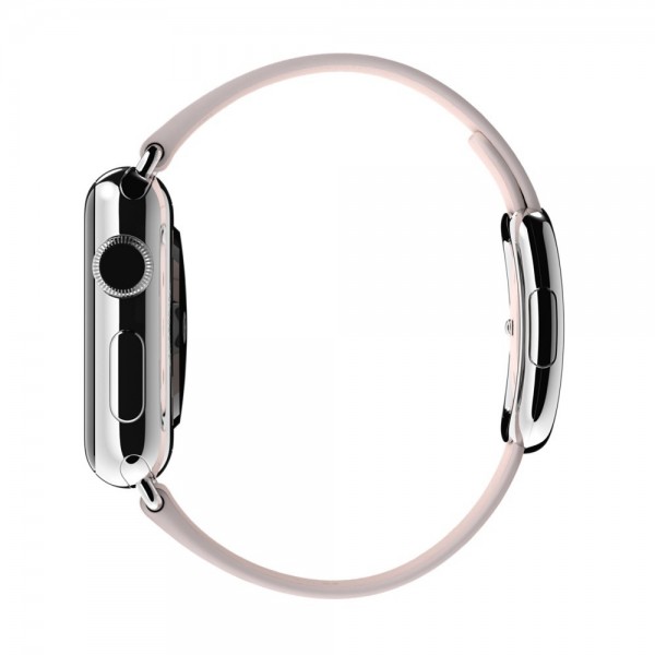 Apple Watch (38 mm) Paslanmaz Çelik Kasa ve Modern Tokalı Açık Pembe Kayış (Medium) Akıllı Saat — ürün görseli 2