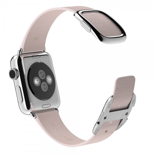 Apple Watch (38 mm) Paslanmaz Çelik Kasa ve Modern Tokalı Açık Pembe Kayış (Medium) Akıllı Saat — ürün görseli 3
