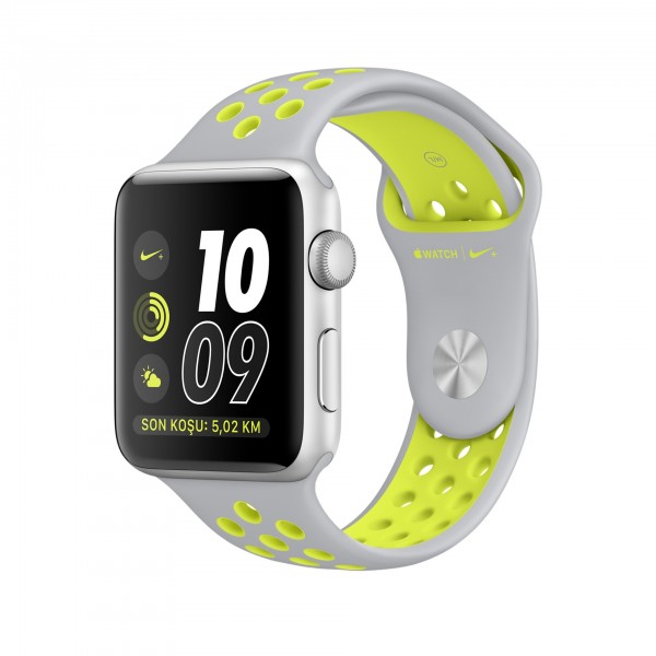 Apple Watch Nike+ Series 2 (38 mm) Gümüş Rengi Alüminyum Kasa ve Mat Gümüş/Volt Nike Spor Kordon Akıllı Saat — ürün görseli 2