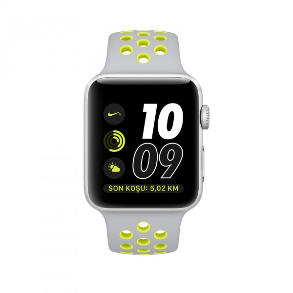 Apple Watch Nike+ Series 2 (38 mm) Gümüş Rengi Alüminyum Kasa ve Mat Gümüş/Volt Nike Spor Kordon Akıllı Saat — ürün görseli 3