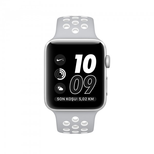 Apple Watch Nike+ Series 2 (42 mm) Gümüş Rengi Alüminyum Kasa ve Mat Gümüş/Beyaz Nike Spor Kordon Akıllı Saat — ürün görseli 2
