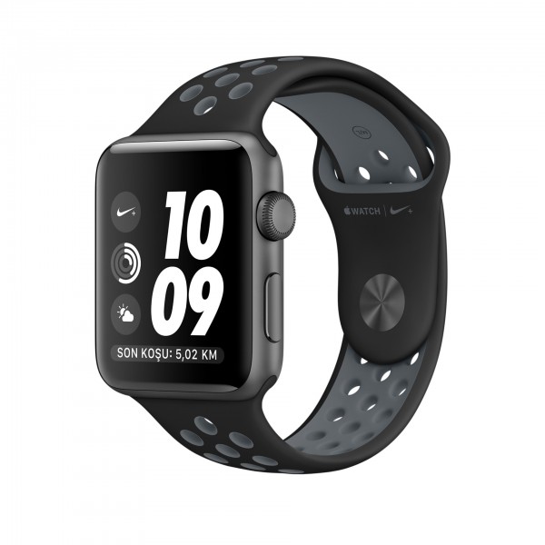 Apple Watch Nike+ Series 2 (38 mm) Uzay Grisi Alüminyum Kasa ve Siyah/Soğuk Gri Nike Spor Kordon Akıllı Saat — ürün görseli 2
