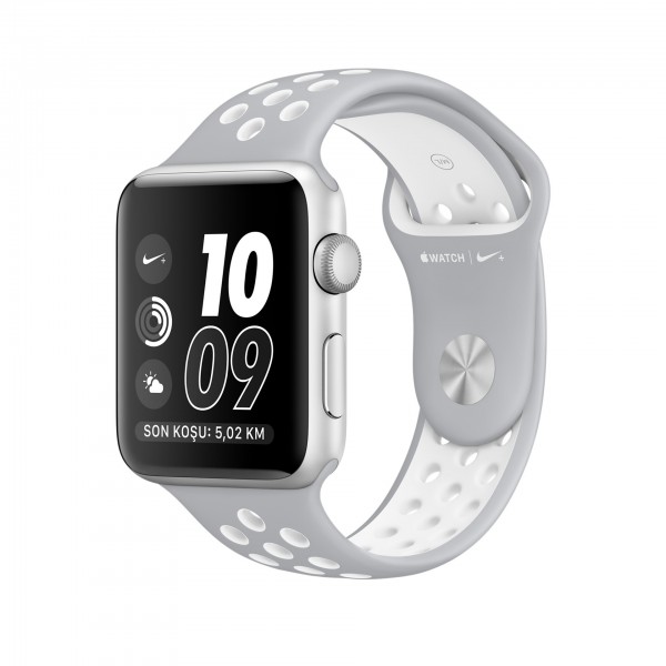 Apple Watch Nike+ Series 2 (38 mm) Gümüş Rengi Alüminyum Kasa ve Mat Gümüş/Beyaz Nike Spor Kordon Akıllı Saat — ürün görseli 2