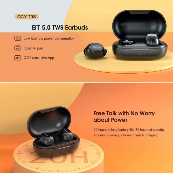 QCY T9S Tam Kablosuz Kulaklık — ürün görseli 4