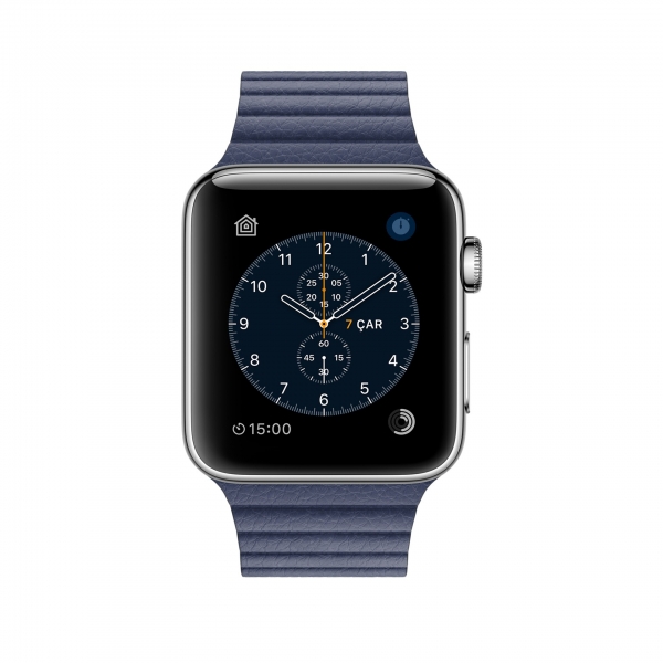 Apple Watch Series 2 (42 mm) Paslanmaz Çelik Kasa ve Gece Mavisi Deri Loop - Büyük Boy Akıllı Saat — ürün görseli 2