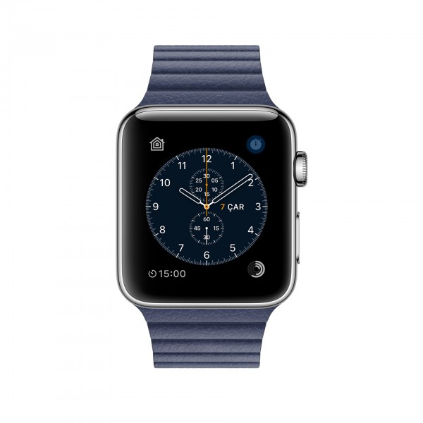 Apple Watch Series 2 (42 mm) Paslanmaz Çelik Kasa ve Gece Mavisi Deri Loop - Orta Boy Akıllı Saat — ürün görseli 2