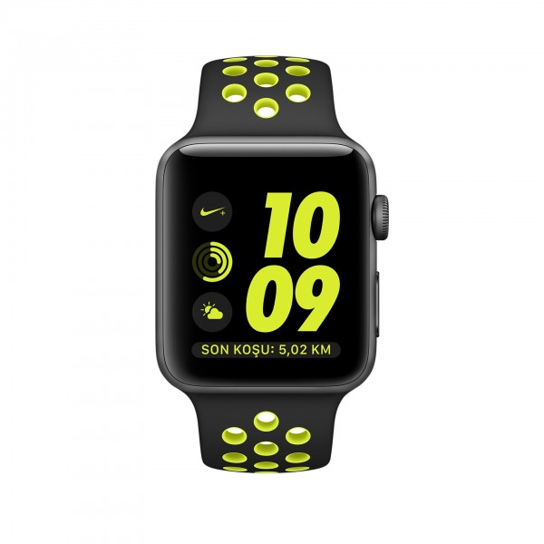 Apple Watch Nike+ Series 2 (38 mm) Uzay Grisi Alüminyum Kasa ve Siyah/Volt Nike Spor Kordon Akıllı Saat — ürün görseli 2