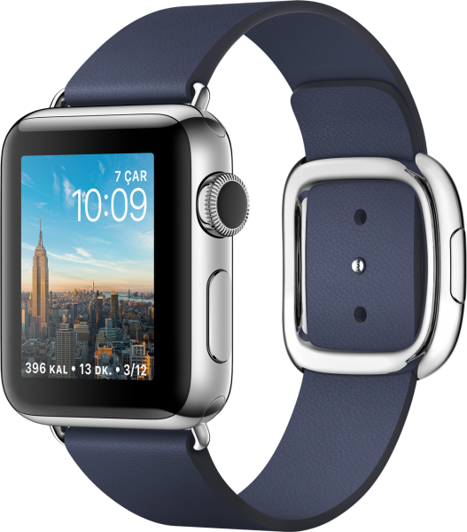 Apple Watch Series 2 (38 mm) Paslanmaz Çelik Kasa ve Modern Tokalı Gece Mavisi Kayış - Küçük Boy Akıllı Saat