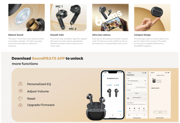 Soundpeats Air3 Deluxe Tam Kablosuz Kulaklık — ürün görseli 6