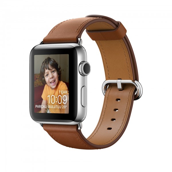 Apple Watch Series 2 (38 mm) Paslanmaz Çelik Kasa ve Klasik Tokalı Klasik Kahve Kayış Akıllı Saat — ürün görseli 2