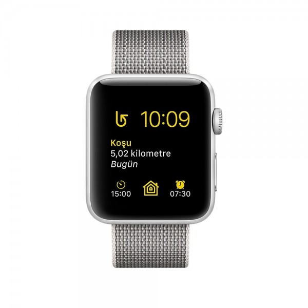 Apple Watch Series 2 (42 mm) Gümüş Rengi Alüminyum Kasa ve Naylon Örme İnci Grisi Kordon Akıllı Saat — ürün görseli 2
