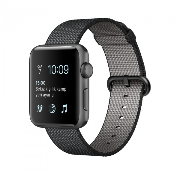 Apple Watch Series 2 (38 mm) Uzay Grisi Alüminyum Kasa ve Naylon Örme Siyah Kordon Akıllı Saat — ürün görseli 2