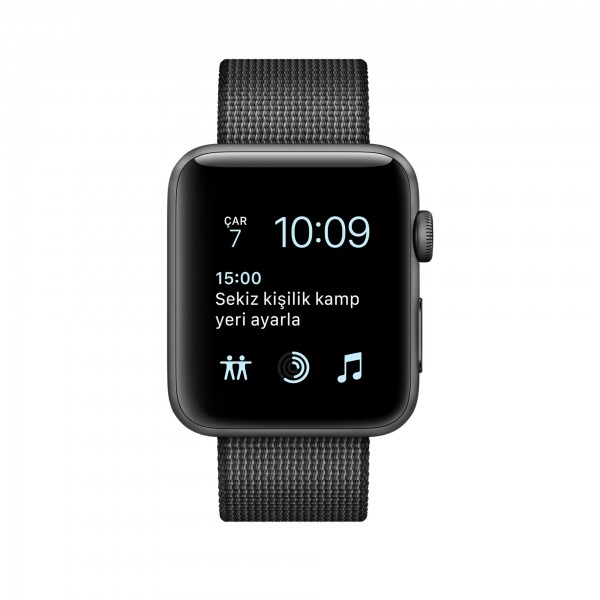Apple Watch Series 2 (38 mm) Uzay Grisi Alüminyum Kasa ve Naylon Örme Siyah Kordon Akıllı Saat — ürün görseli 3