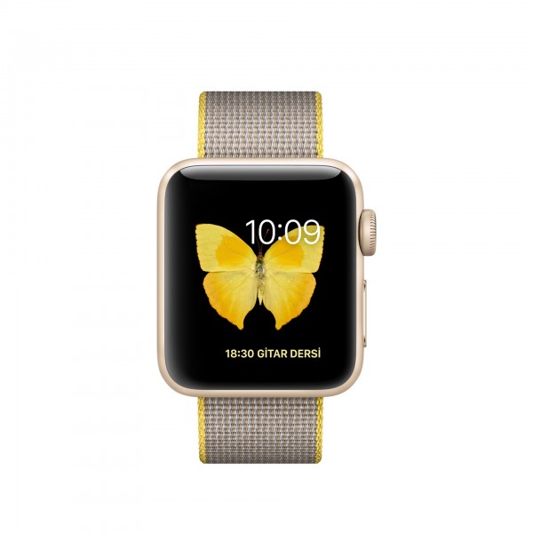 Apple Watch Series 2 (38 mm) Altın Rengi Alüminyum Kasa ve Naylon Örme Sarı/Açık Gri Kordon Akıllı Saat — ürün görseli 2