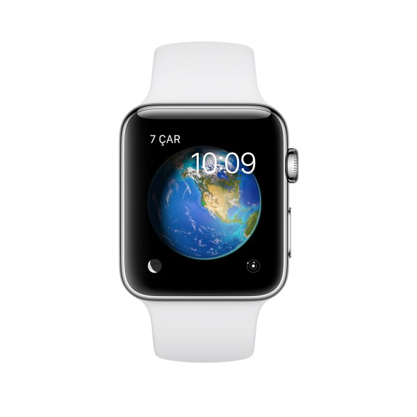 Apple Watch Series 2 (38 mm) Paslanmaz Çelik Kasa ve Beyaz Spor Kordon Akıllı Saat — ürün görseli 3