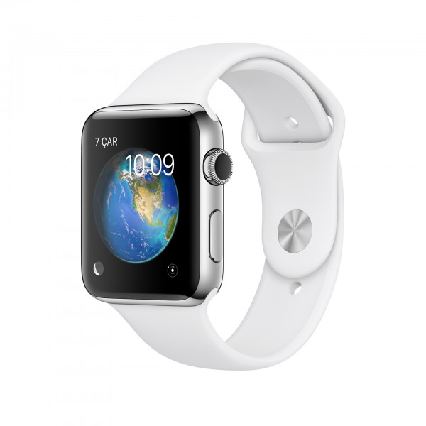 Apple Watch Series 2 (38 mm) Paslanmaz Çelik Kasa ve Beyaz Spor Kordon Akıllı Saat — ürün görseli 2