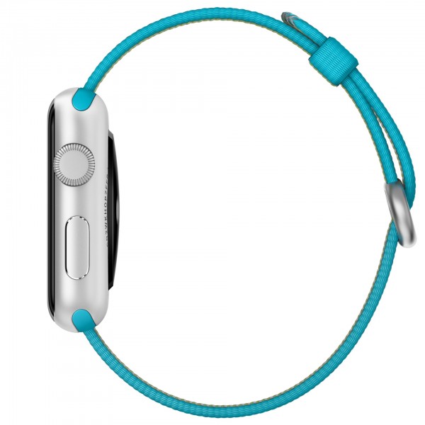 Apple Watch Sport (42 mm) Gümüş Rengi Alüminyum Kasa ve Naylon Örme Tropik Mavi Kordon Akıllı Saat — ürün görseli 3