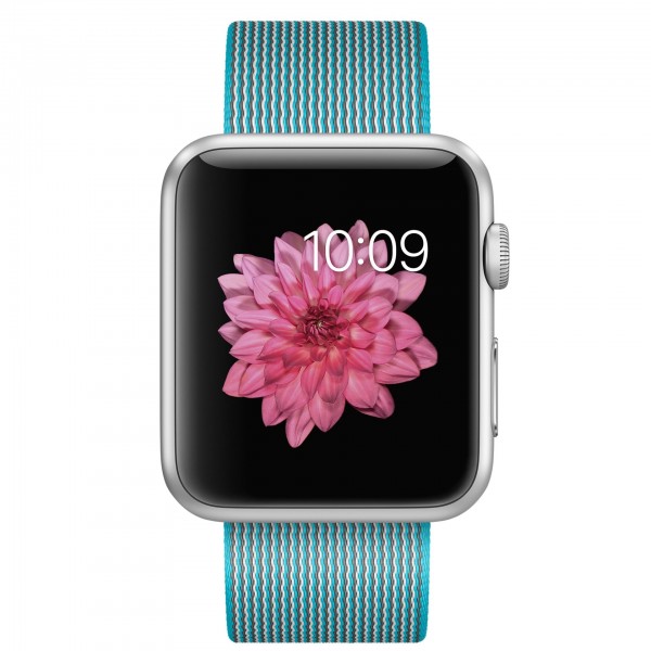 Apple Watch Sport (42 mm) Gümüş Rengi Alüminyum Kasa ve Naylon Örme Tropik Mavi Kordon Akıllı Saat — ürün görseli 2