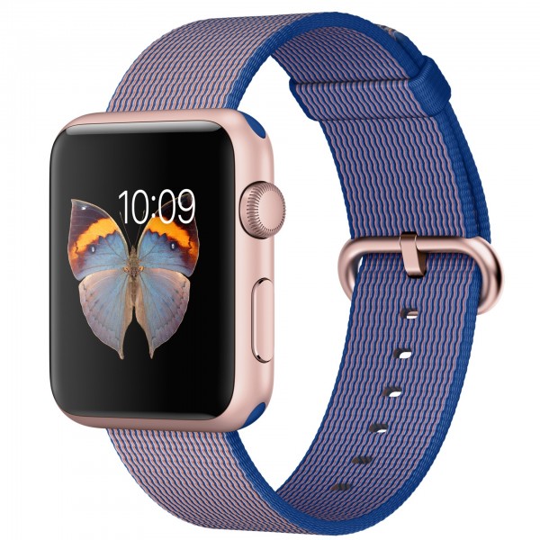 Apple Watch Sport (42 mm) Roze Altın Rengi Alüminyum Kasa ve Naylon Örme Kraliyet Mavisi Kordon Akıllı Saat — ürün görseli 5