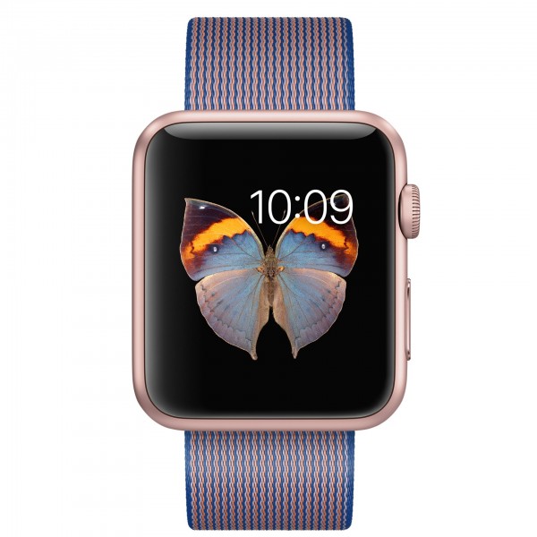 Apple Watch Sport (42 mm) Roze Altın Rengi Alüminyum Kasa ve Naylon Örme Kraliyet Mavisi Kordon Akıllı Saat — ürün görseli 2