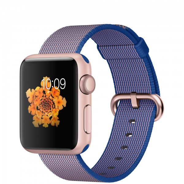 Apple Watch Sport (38 mm) Roze Altın Rengi Alüminyum Kasa ve Naylon Örme Kraliyet Mavisi Kordon Akıllı Saat — ürün görseli 5
