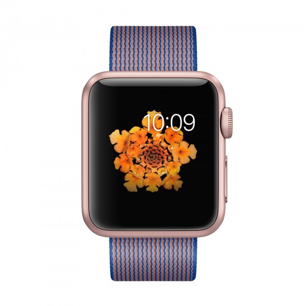 Apple Watch Sport (38 mm) Roze Altın Rengi Alüminyum Kasa ve Naylon Örme Kraliyet Mavisi Kordon Akıllı Saat — ürün görseli 2