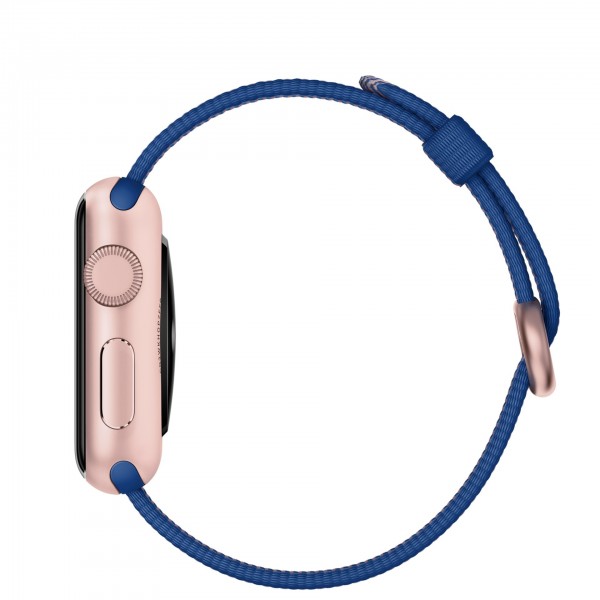 Apple Watch Sport (38 mm) Roze Altın Rengi Alüminyum Kasa ve Naylon Örme Kraliyet Mavisi Kordon Akıllı Saat — ürün görseli 3