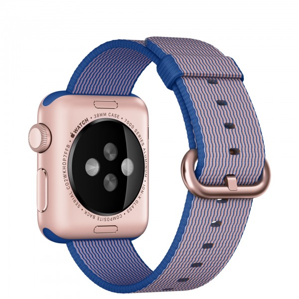 Apple Watch Sport (38 mm) Roze Altın Rengi Alüminyum Kasa ve Naylon Örme Kraliyet Mavisi Kordon Akıllı Saat — ürün görseli 4