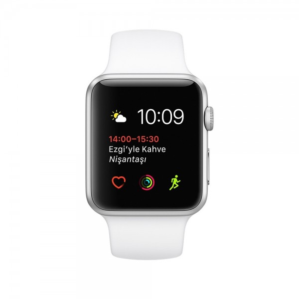 Apple Watch Series 2 (38 mm) Gümüş Rengi Alüminyum Kasa ve Beyaz Spor Kordon Akıllı Saat — ürün görseli 3
