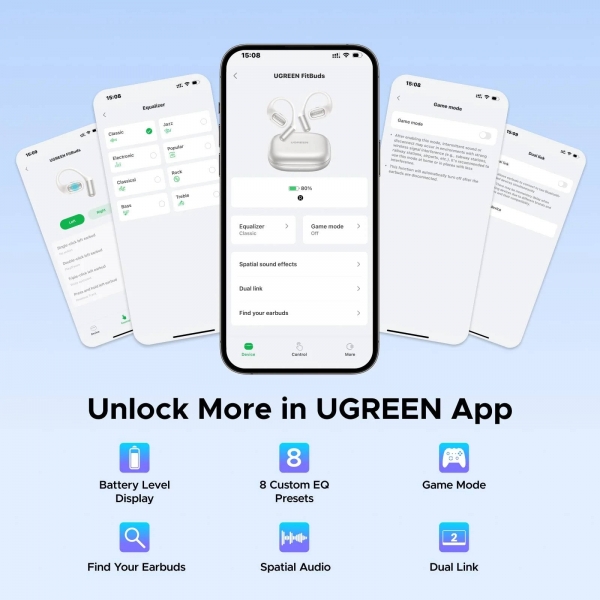 Ugreen Fitbuds Open-Ear Tam Kablosuz Kulaklık — ürün görseli 7