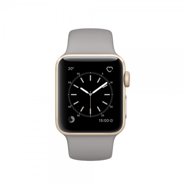 Apple Watch Series 2 (38 mm) Altın Rengi Alüminyum Kasa ve Beton Grisi Spor Kordon Akıllı Saat — ürün görseli 2
