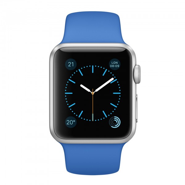 Apple Watch Sport (38 mm) Gümüş Rengi Alüminyum Kasa ve Kraliyet Mavisi Spor Kordon Akıllı Saat — ürün görseli 2