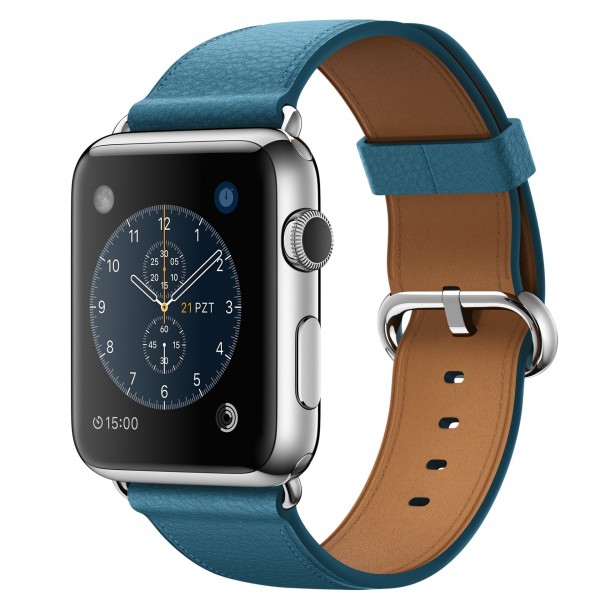 Apple Watch (42 mm) Paslanmaz Çelik Kasa ve Klasik Tokalı Okyanus Mavisi Kayış Akıllı Saat — ürün görseli 5