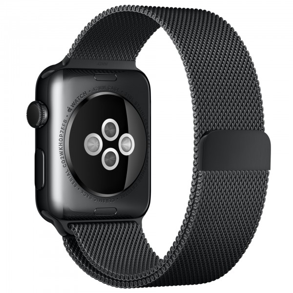 Apple Watch (42 mm) Uzay Siyahı Paslanmaz Çelik Kasa ve Uzay Siyahı Milano Loop Akıllı Saat — ürün görseli 4